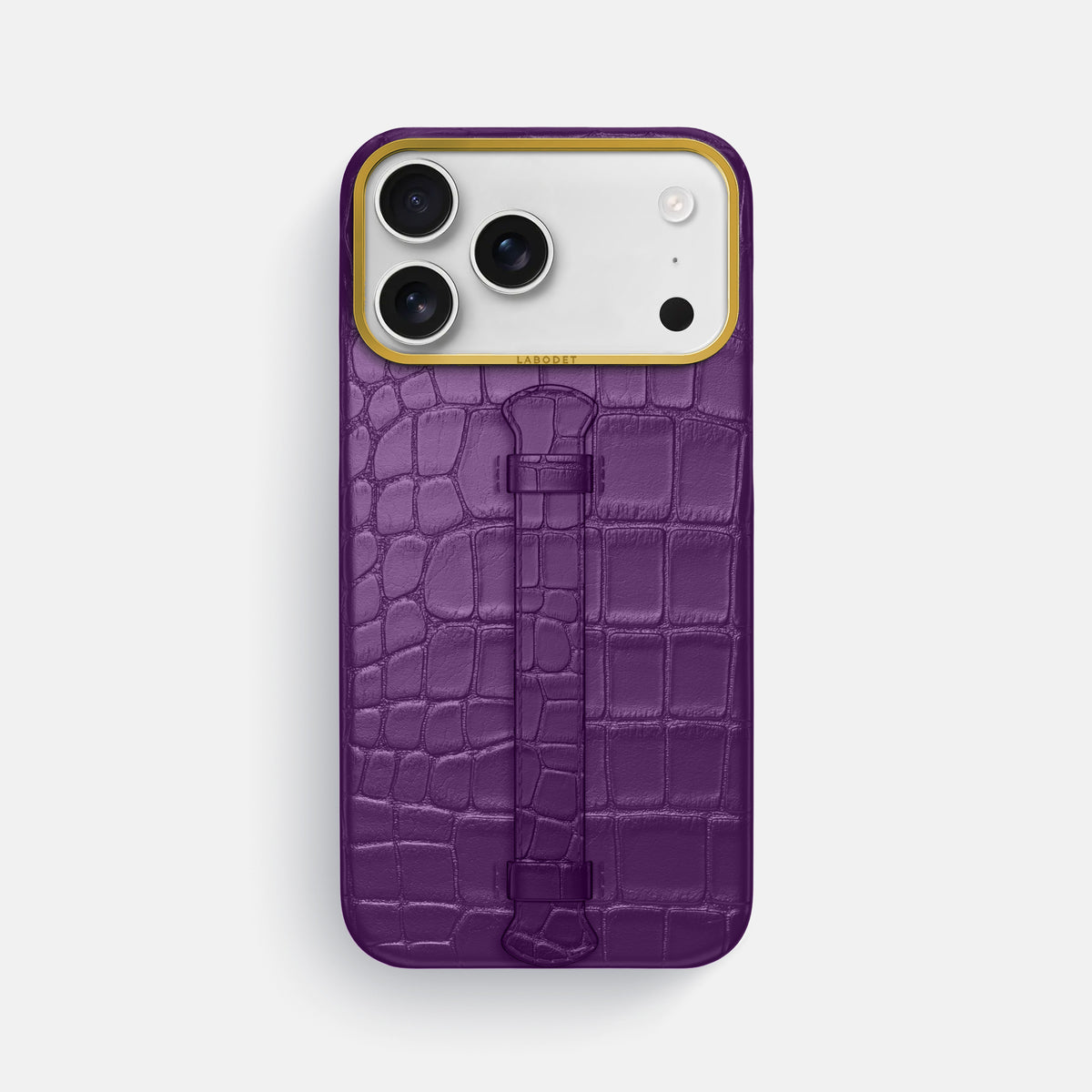 Center Handle For iPhone 17 Pro Max In Alligator -1 | Purple-Gold