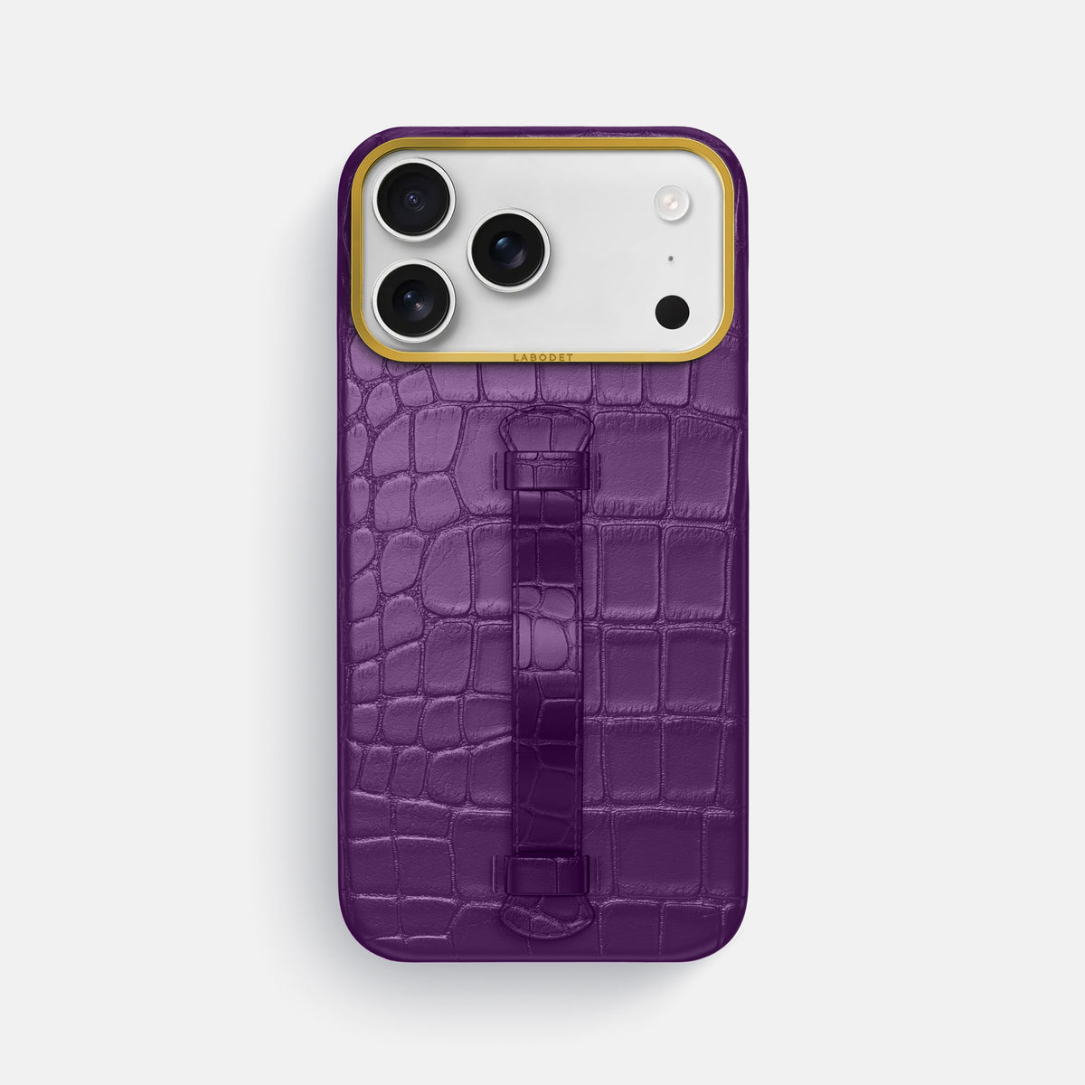 Center Handle For iPhone 17 Pro Max In Alligator -2 | Purple-Gold
