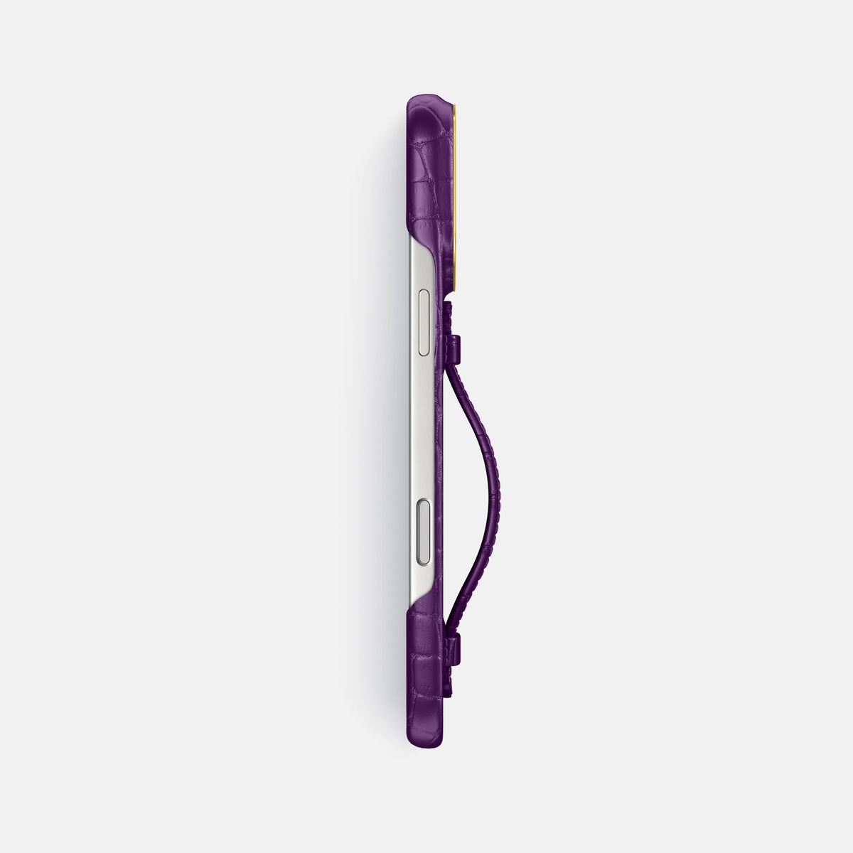 Center Handle For iPhone 17 Pro Max In Alligator -3 | Purple-Gold