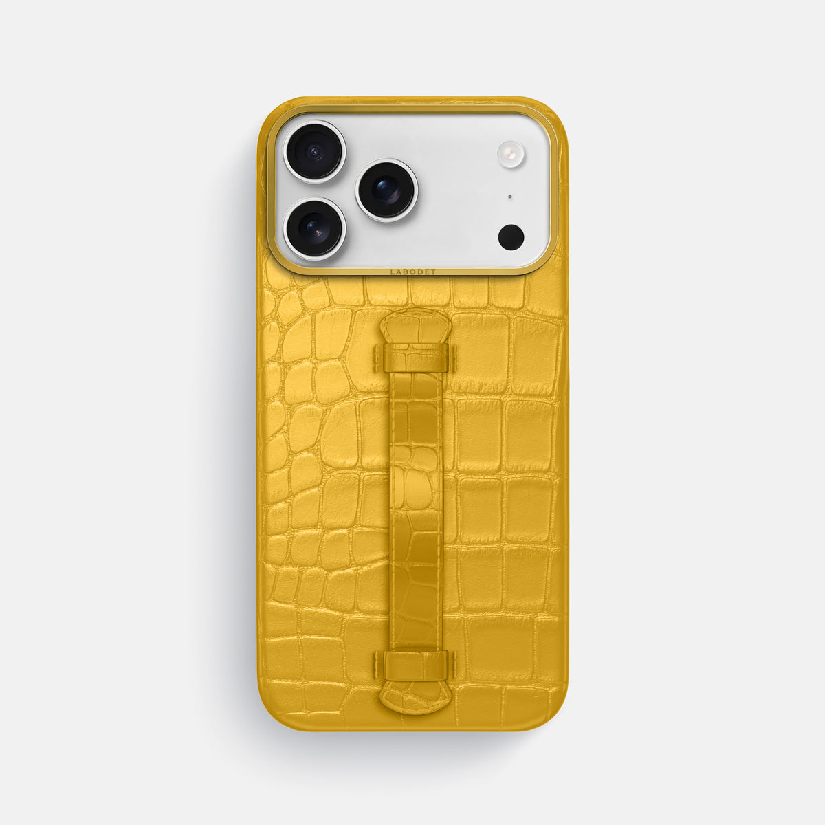 Center Handle For iPhone 17 Pro Max In Alligator -2 | Yellow-Gold