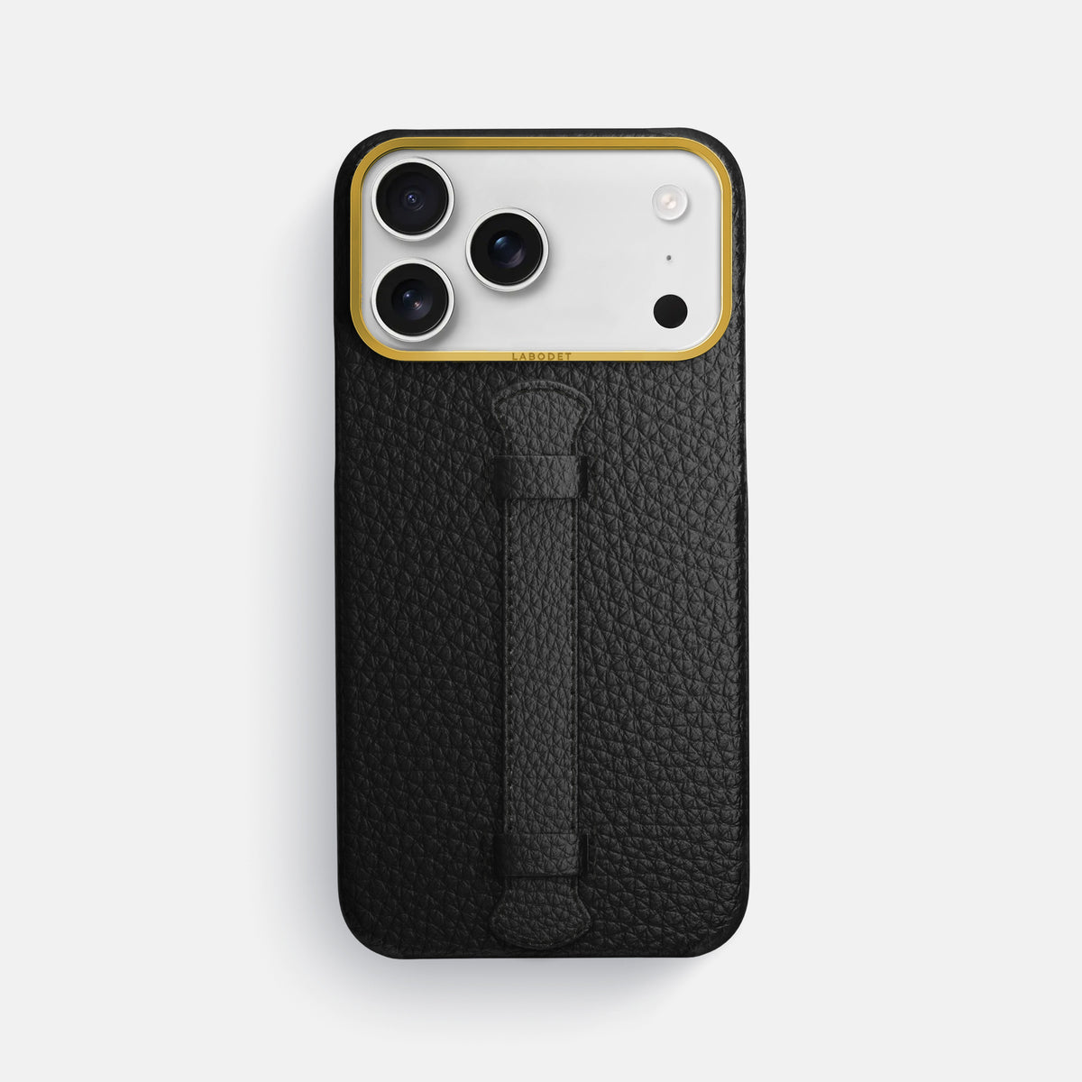 Center Handle For iPhone 17 Pro Max In Calf -1 | Black-Gold