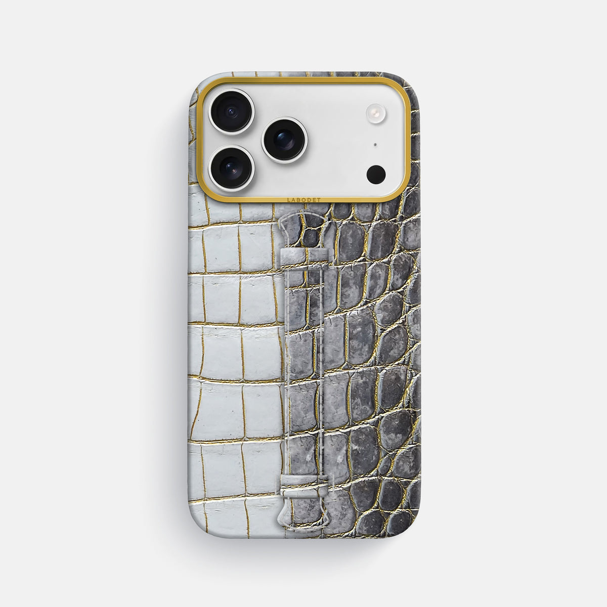 Center Handle For iPhone 17 Pro Max In Himalayan Crocodile -1 | Gold-Gold