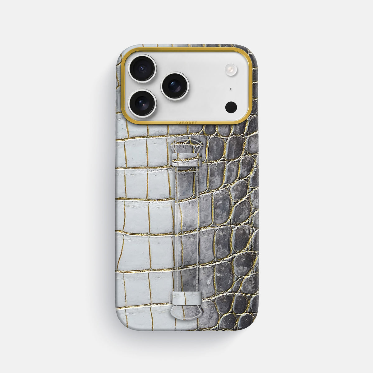 Center Handle For iPhone 17 Pro Max In Himalayan Crocodile -2 | Gold-Gold