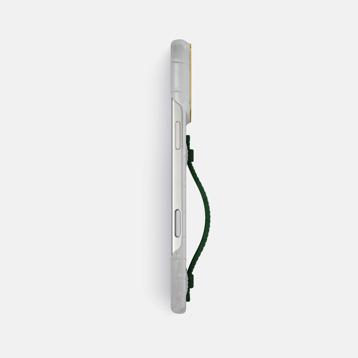 Center Handle For iPhone 17 Pro Max In Himalayan Crocodile -3 | Green-Gold