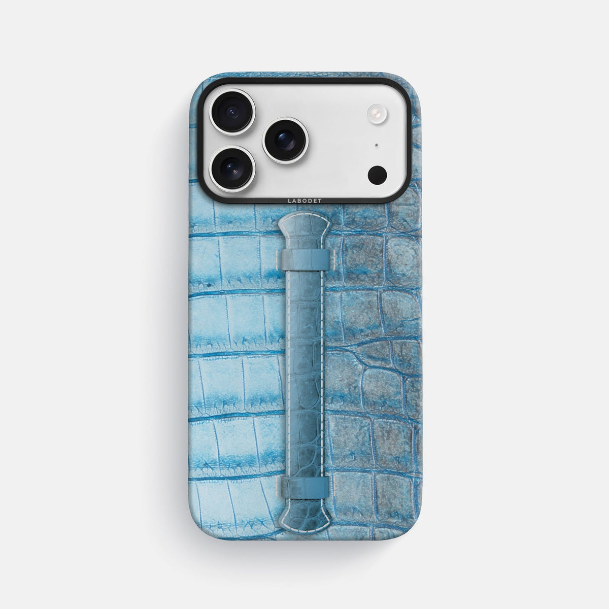 Center Handle For iPhone 18 Pro Max In Himalayan Crocodile -1 | Ice-Blue-Black