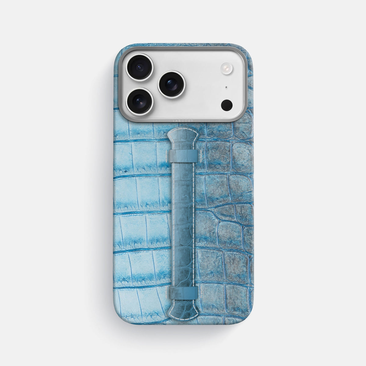 Center Handle For iPhone 18 Pro Max In Himalayan Crocodile -1 | Ice-Blue-Steel