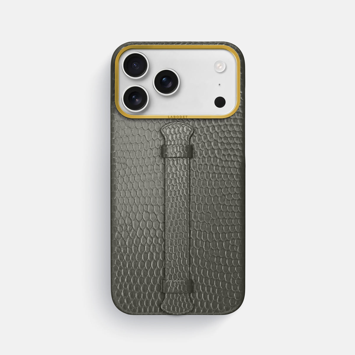 Center Handle For iPhone 17 Pro Max In Lizard -1 | Grey-Gold
