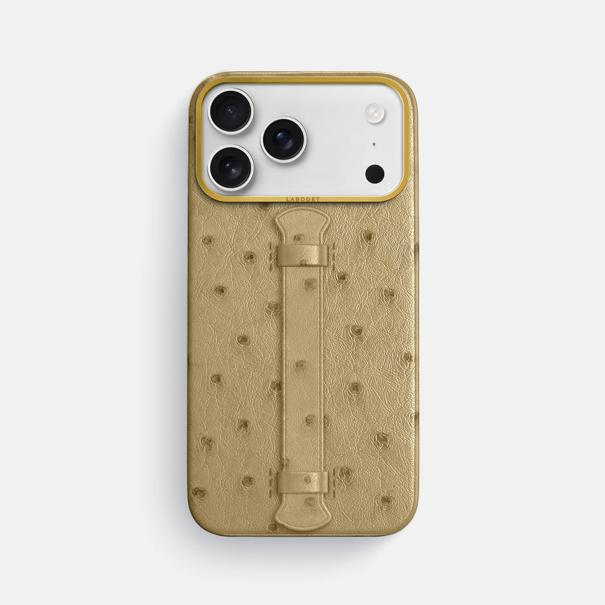 Center Handle For iPhone 17 Pro Max In Ostrich -1 | Desert-Sand-Gold