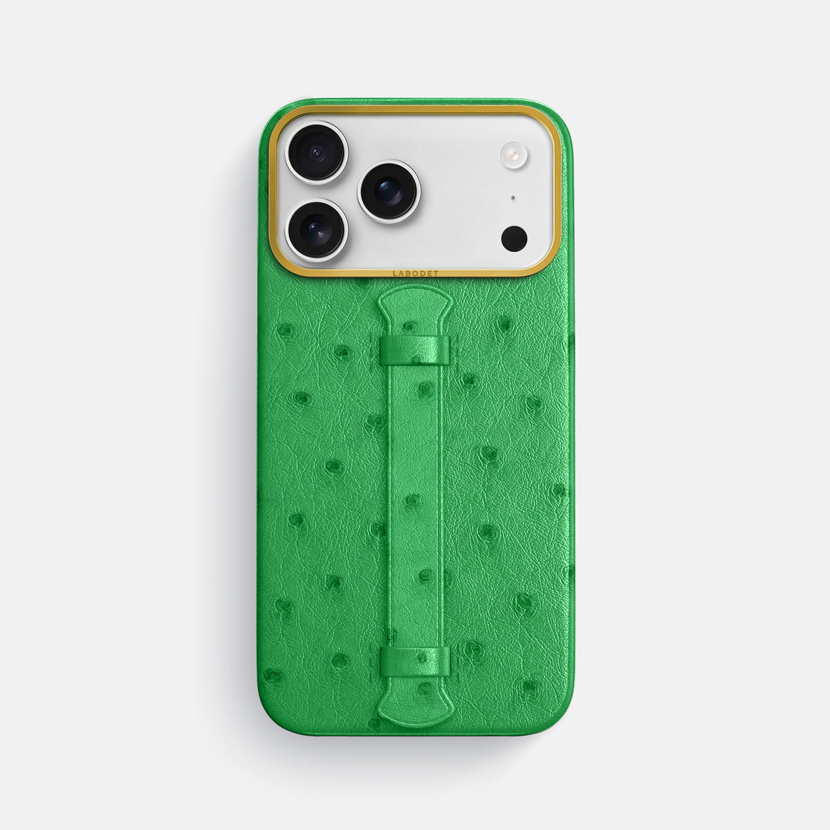 Center Handle For iPhone 17 Pro Max In Ostrich -1 | Kentucky-Green-Gold