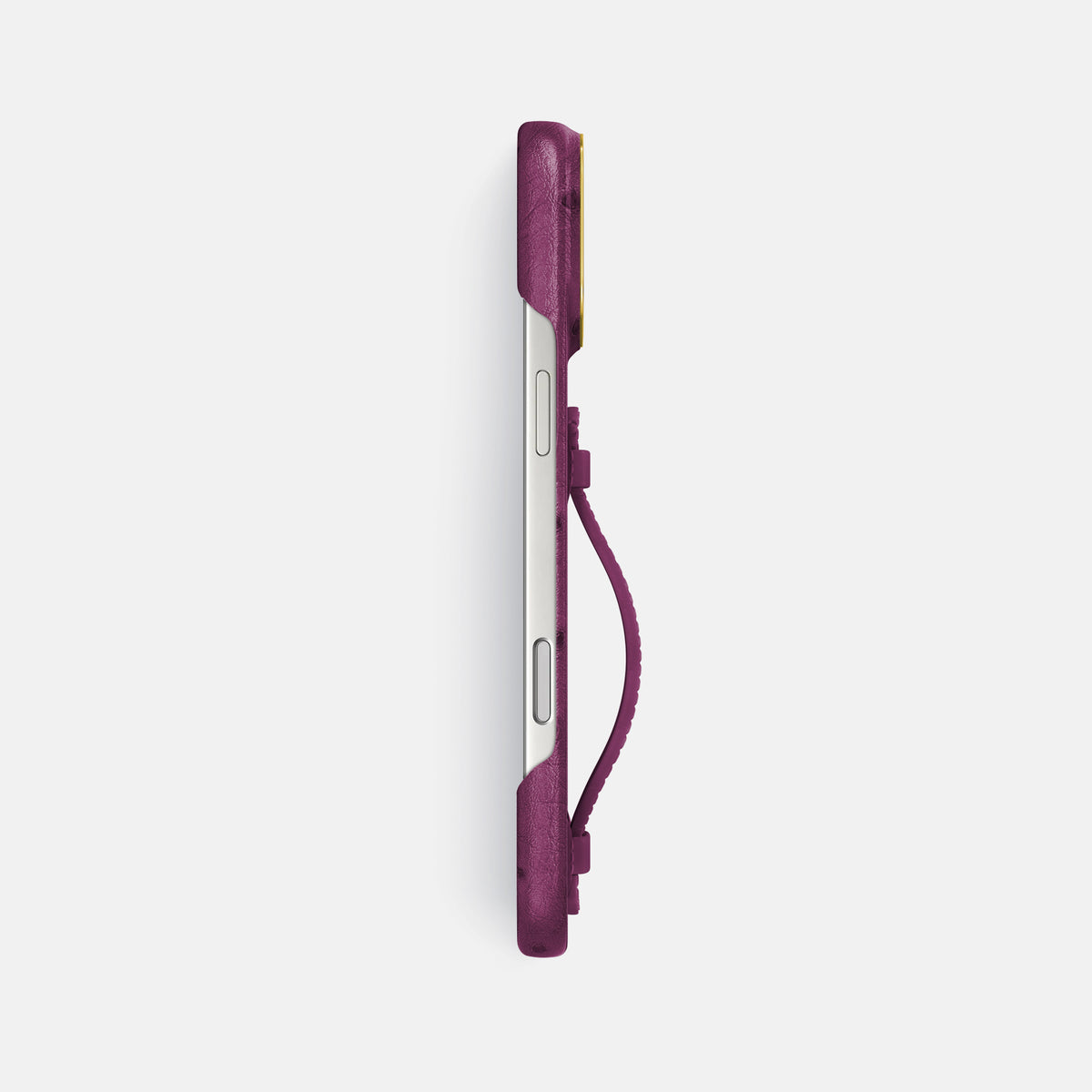 Center Handle For iPhone 17 Pro Max In Ostrich -2 | Purple-Gold