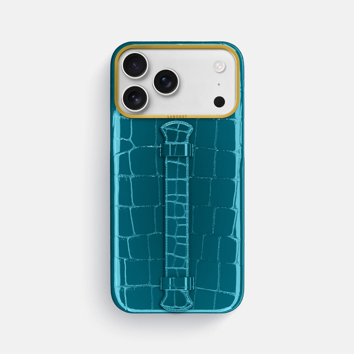 Center Handle For iPhone 17 Pro Max In Shiny Alligator -1 | Curacao-Gold