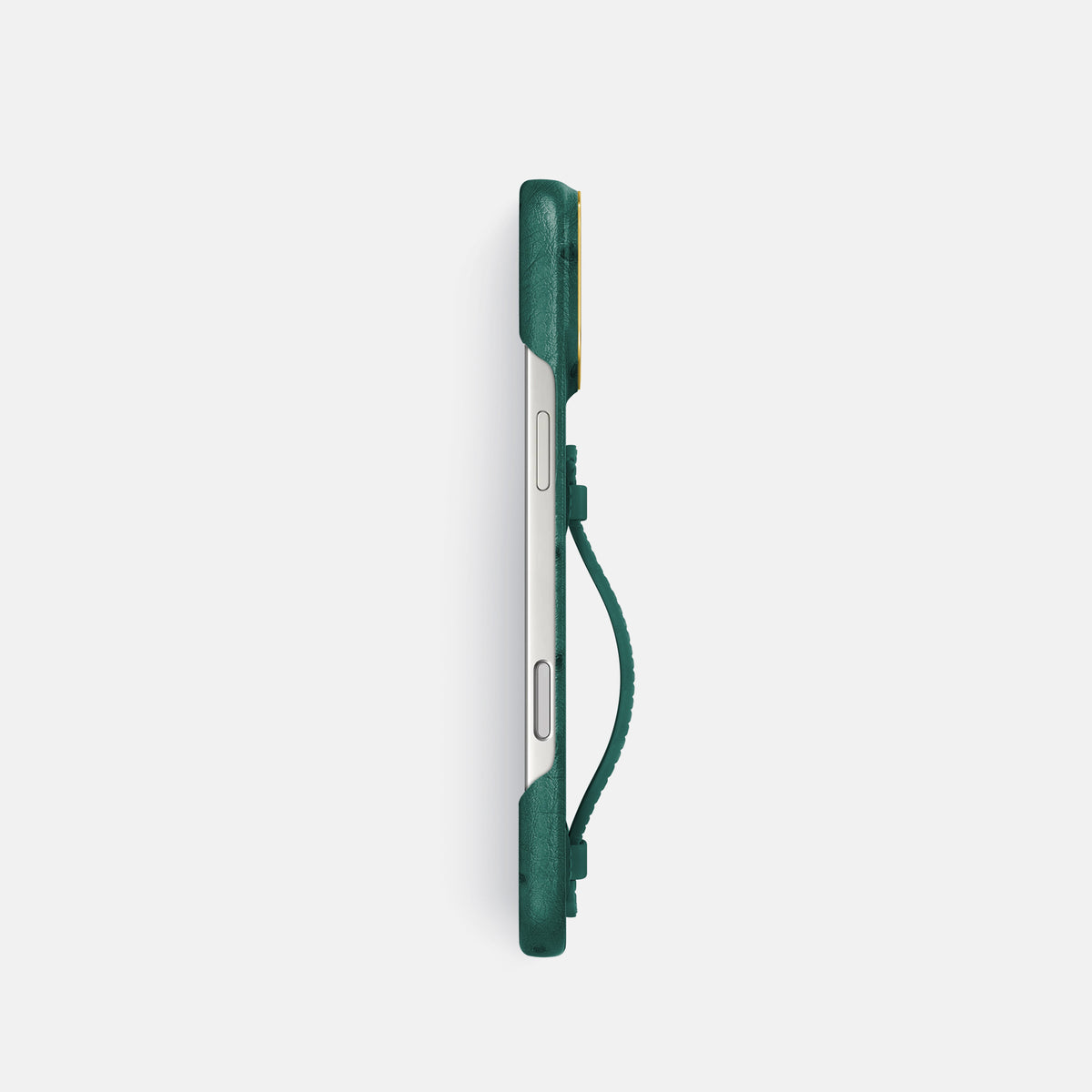 Center Handle For iPhone 17 Pro In Ostrich -2 | Forest-Green-Gold
