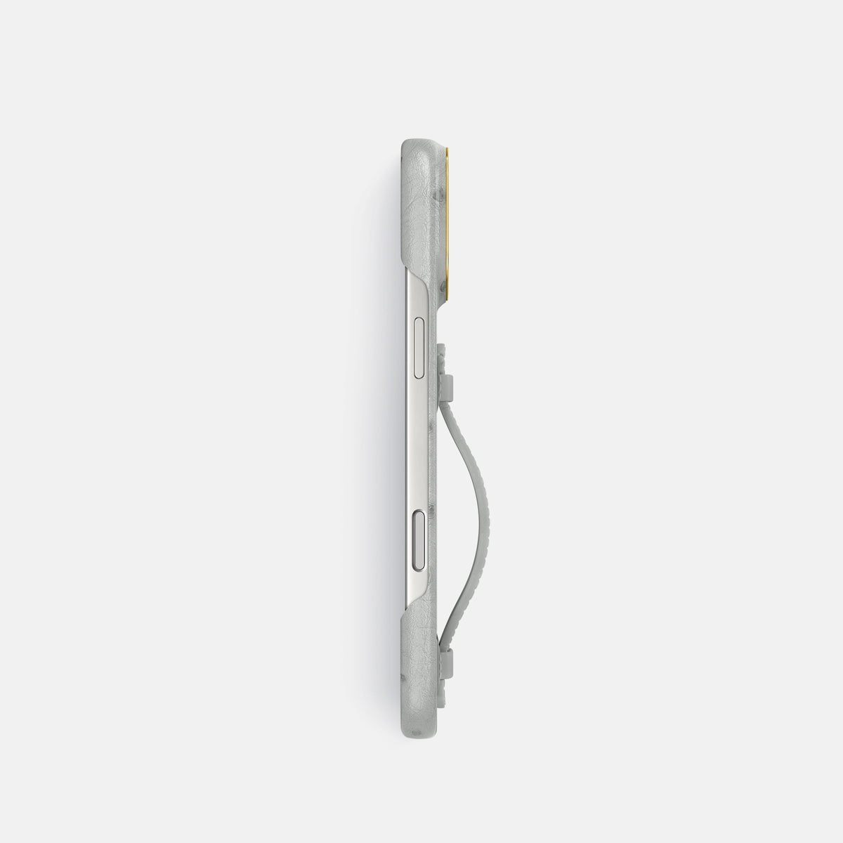 Center Handle For iPhone 17 Pro In Ostrich -2 | White-Gold