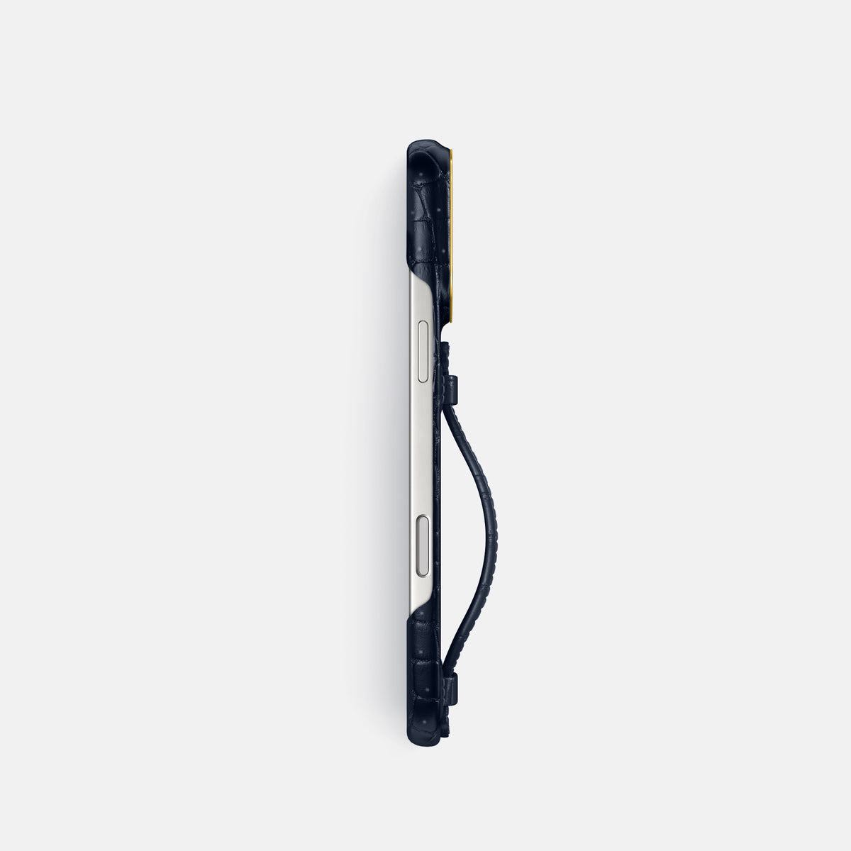 Center Handle For iPhone 17 Pro In Porosus Crocodile -2 | Deep-Blue-Sea-Gold