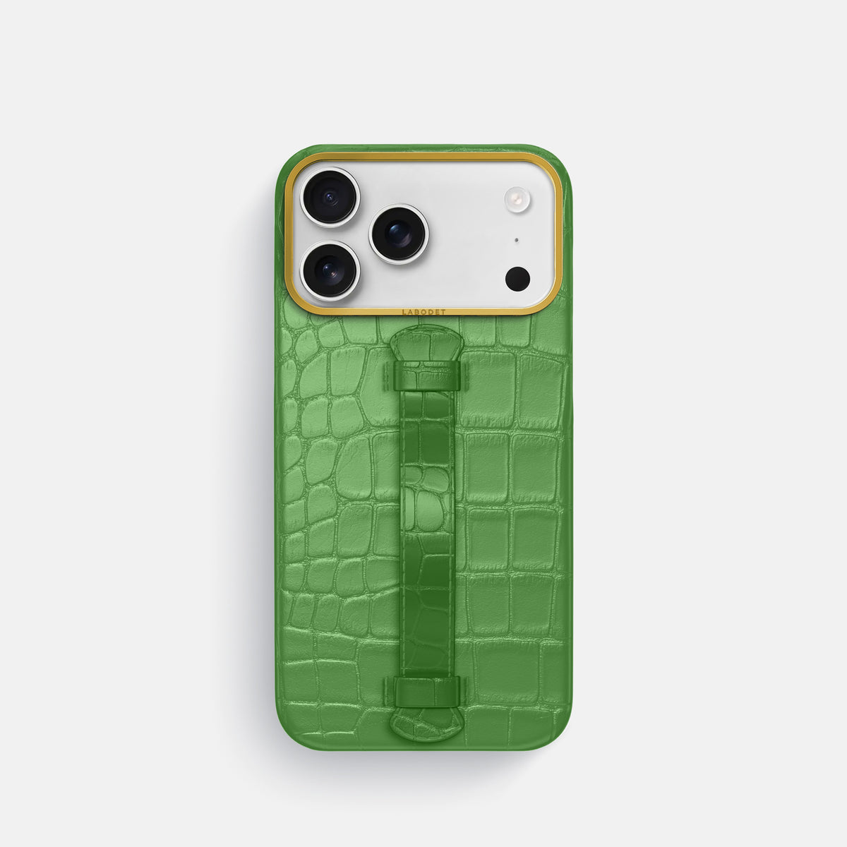 Center Handle For iPhone 18 Pro In Alligator -2 | Apple-Green-Gold
