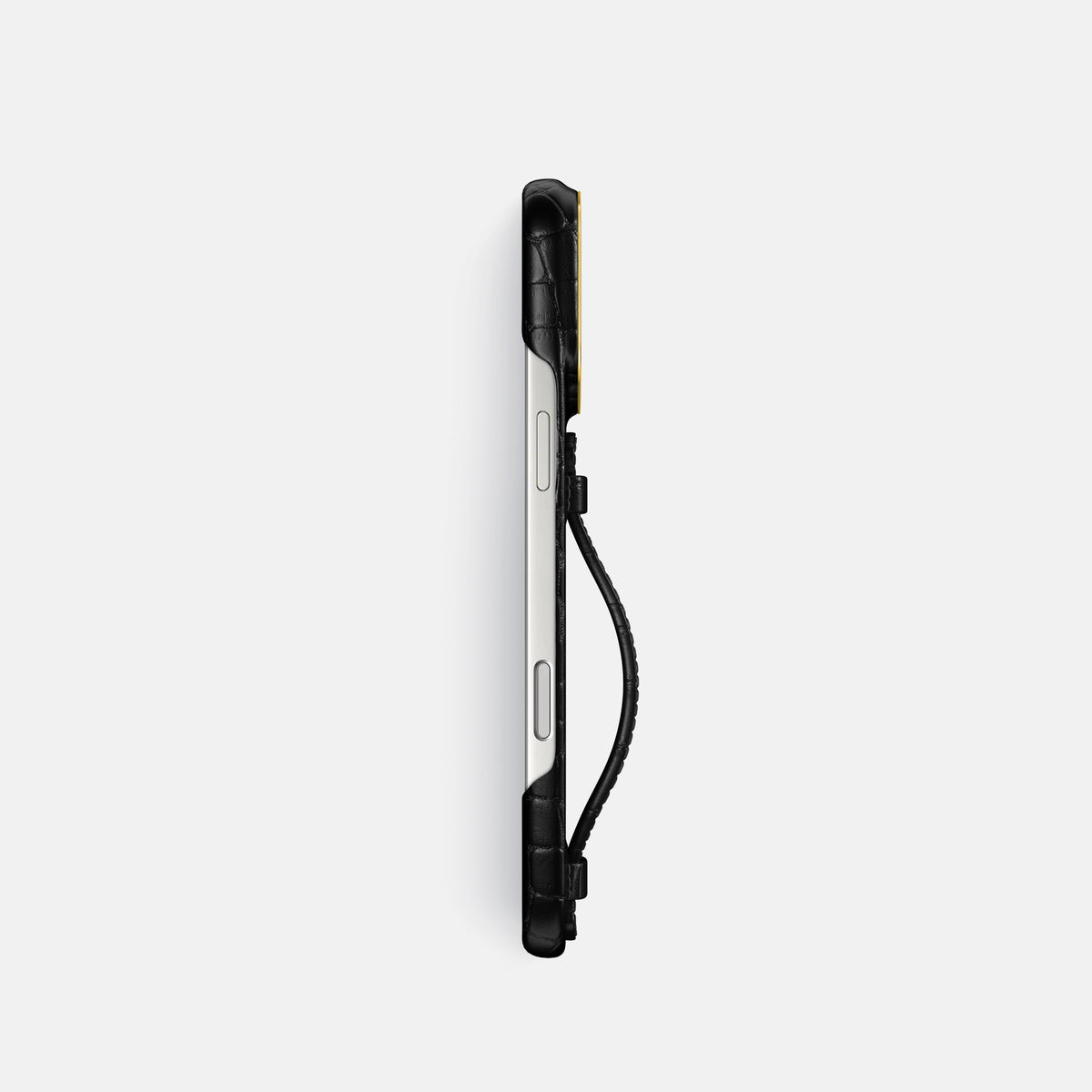 Center Handle For iPhone 18 Pro In Alligator -3 | Black-Gold