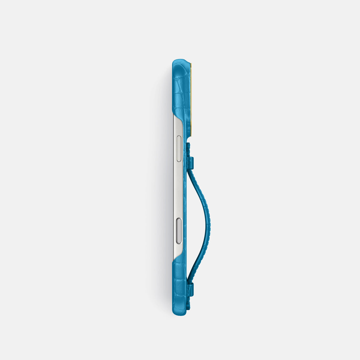 Center Handle For iPhone 18 Pro In Alligator -3 | Curaçao-Blue-Gold
