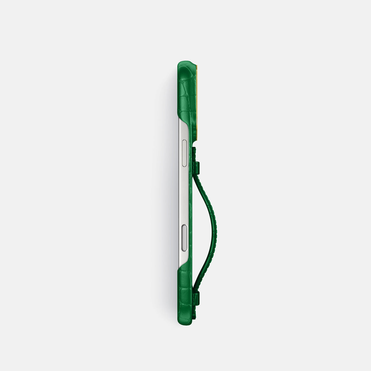 Center Handle For iPhone 18 Pro In Alligator -3 | Forest-Green-Gold
