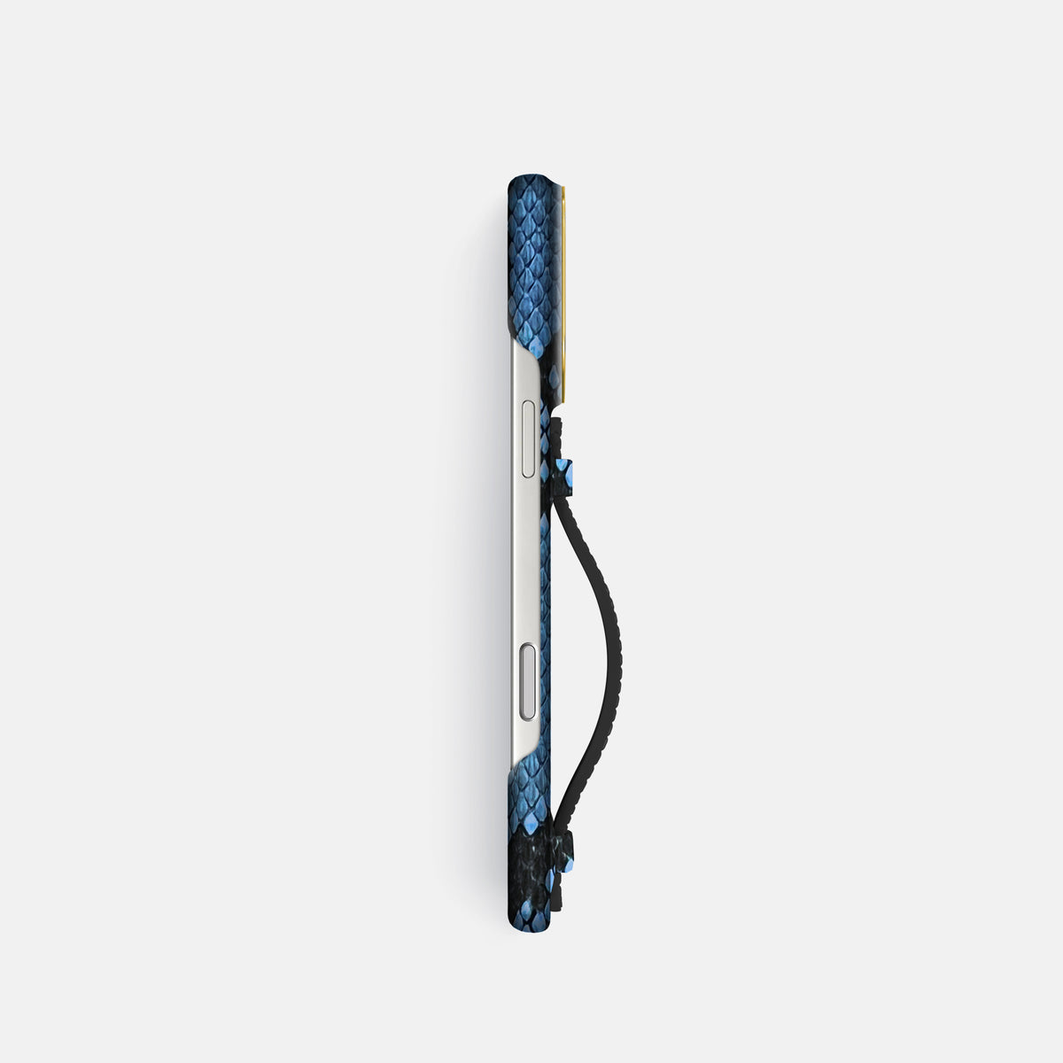 Center Handle For iPhone 18 Pro In Deluxe Python -2 | Blue-Jeans-Gold