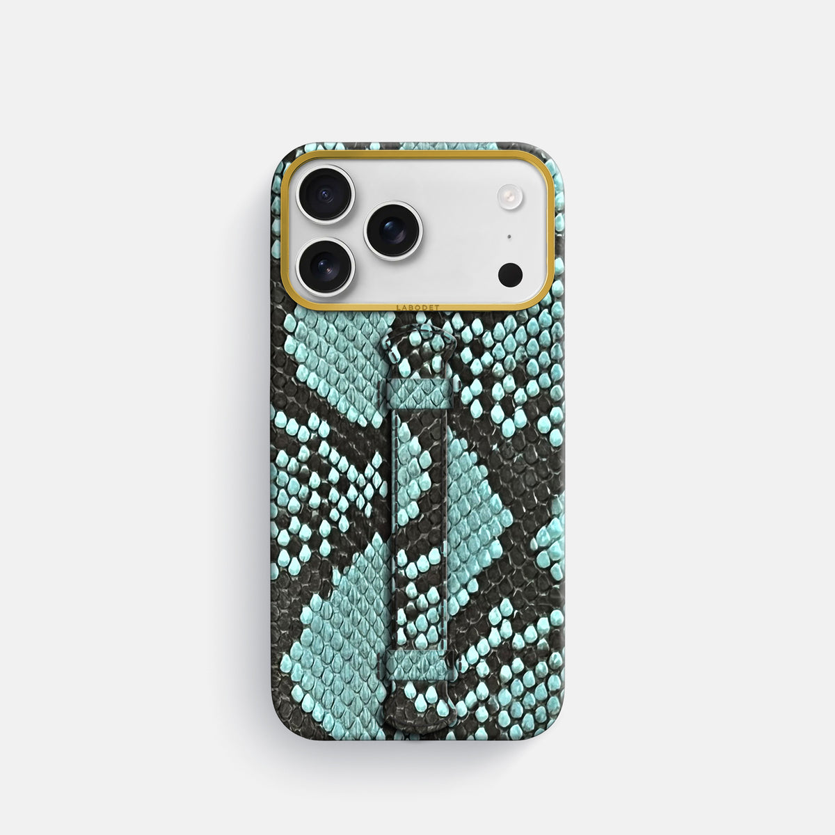 Center Handle For iPhone 18 Pro In Deluxe Python -1 | Blue-Lagoon-Gold