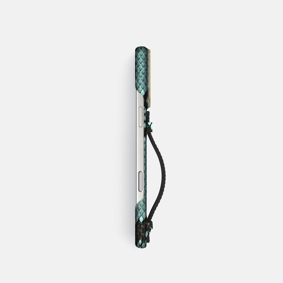 Center Handle For iPhone 18 Pro In Deluxe Python -2 | Blue-Lagoon-Gold