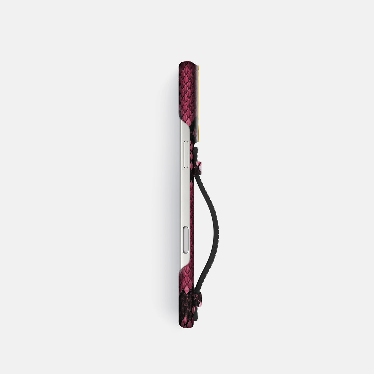 Center Handle For iPhone 18 Pro In Deluxe Python -2 | Burgundy-Gold