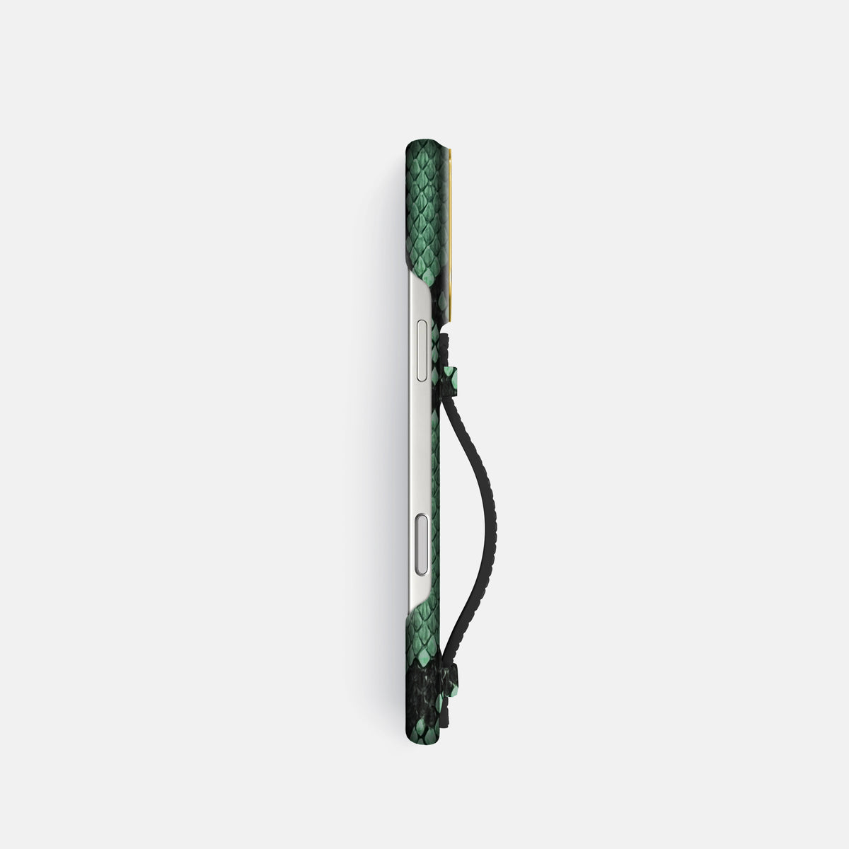 Center Handle For iPhone 18 Pro In Deluxe Python -2 | Forest-Green-Gold