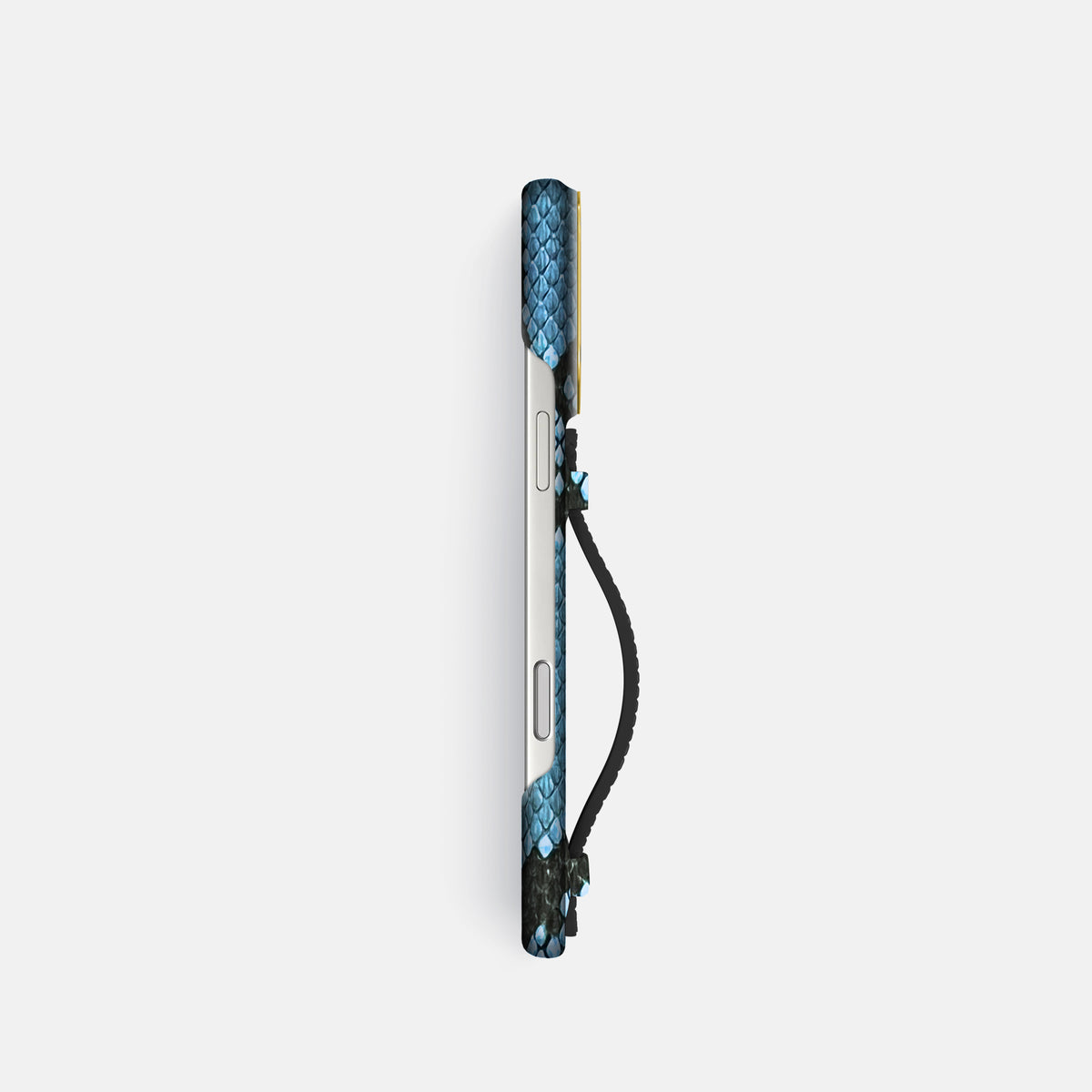 Center Handle For iPhone 18 Pro In Deluxe Python -2 | Pacific-Blue-Gold