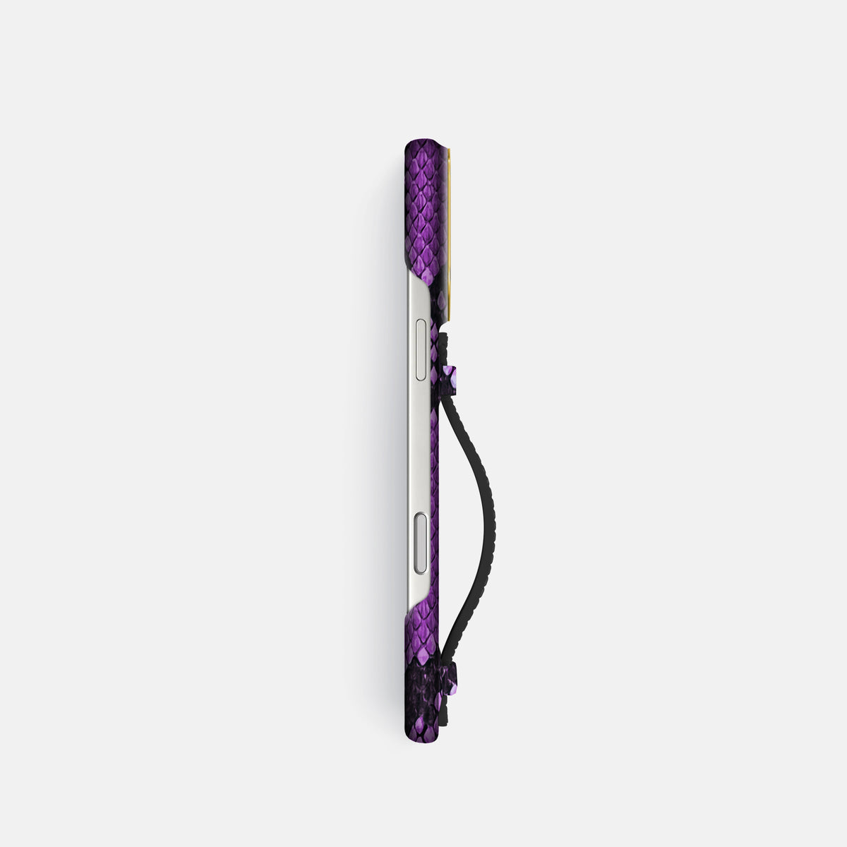 Center Handle For iPhone 18 Pro In Deluxe Python -2 | Purple-Gold