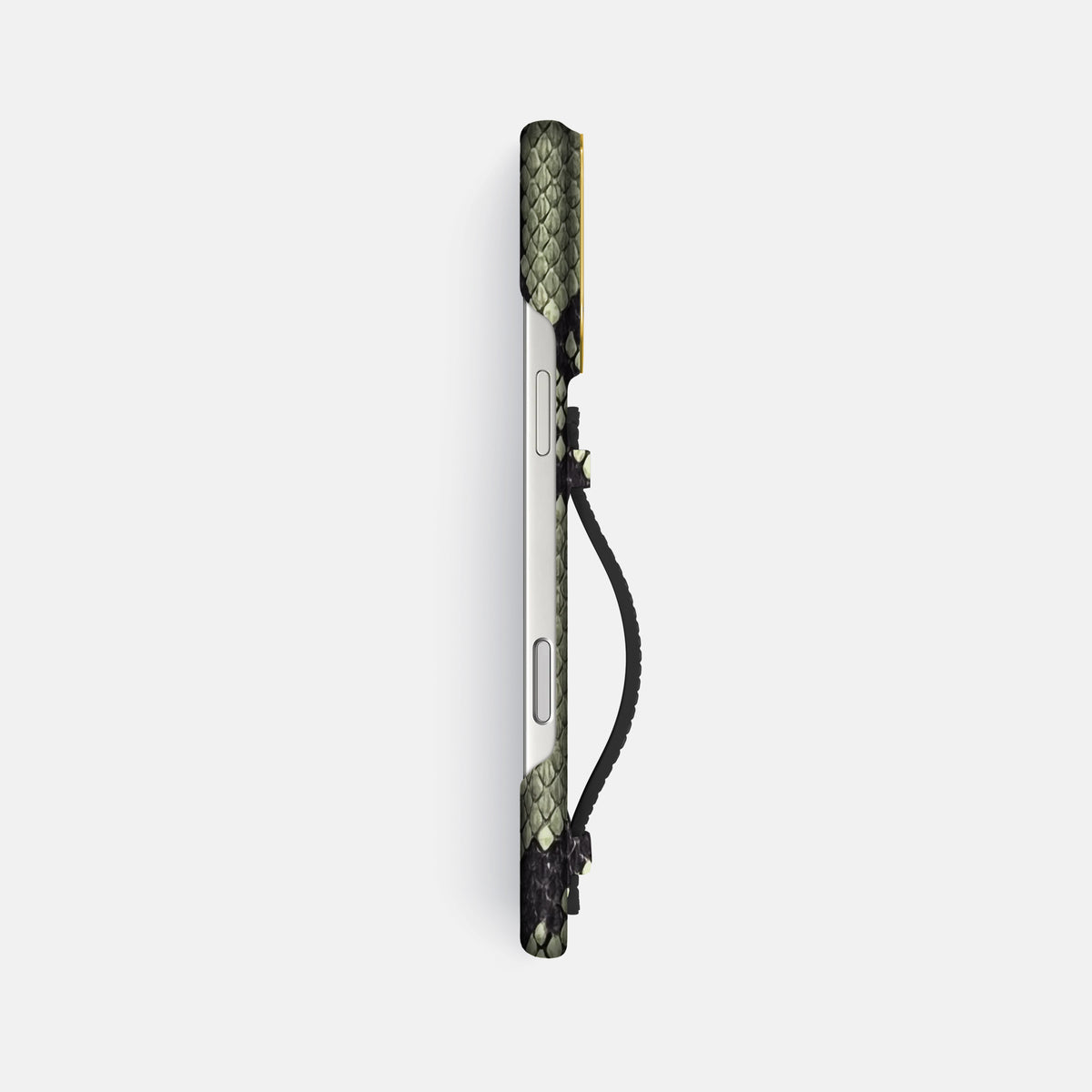 Center Handle For iPhone 18 Pro Max In Deluxe Python -2 | Army-Green-Gold
