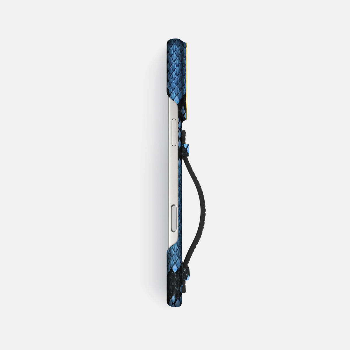 Center Handle For iPhone 18 Pro Max In Deluxe Python -2 | Blue-Jeans-Gold