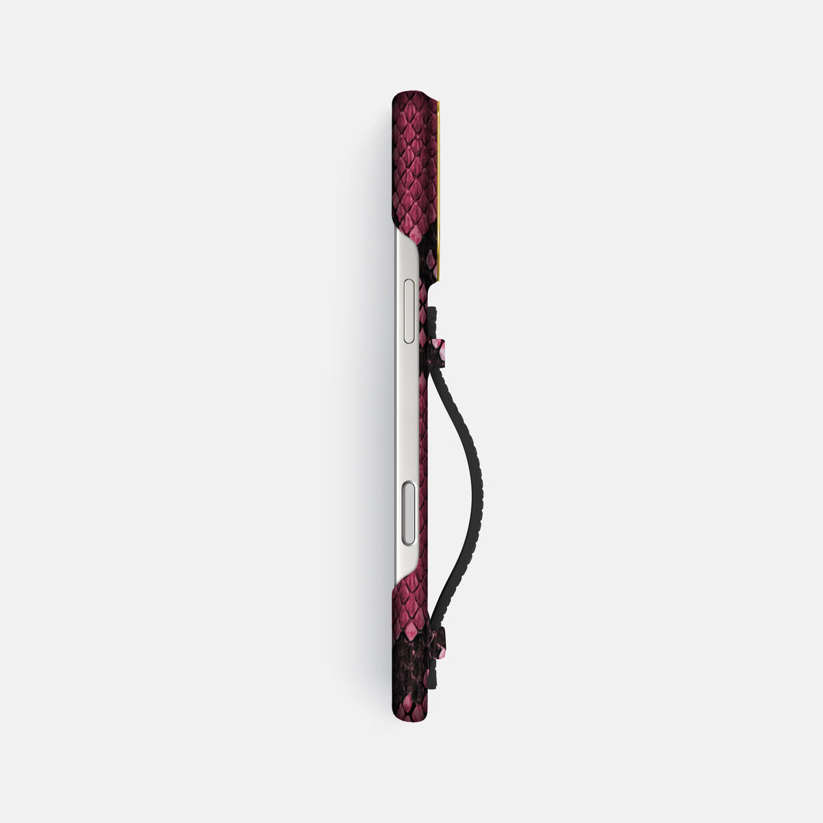 Center Handle For iPhone 18 Pro Max In Deluxe Python -2 | Burgundy-Gold