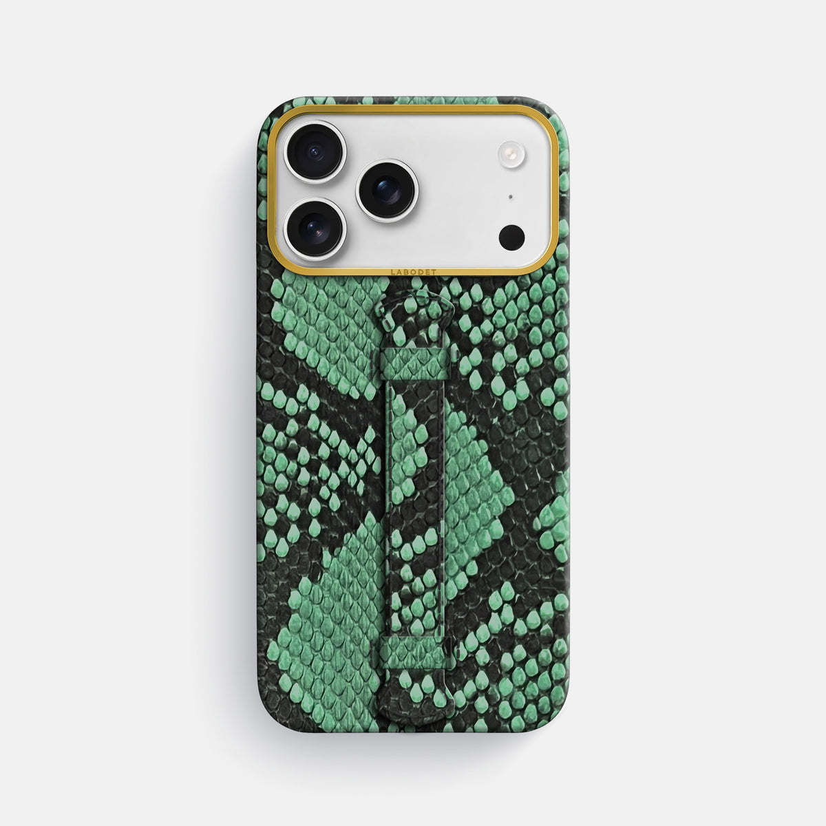Center Handle For iPhone 18 Pro Max In Deluxe Python -1 | Forest-Green-Gold