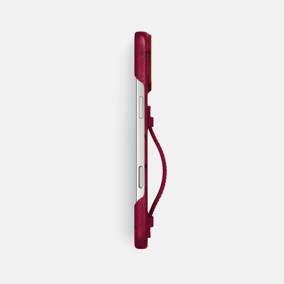 Center Handle For iPhone 18 Pro Max In Ostrich -2 | Bordeaux-Gold