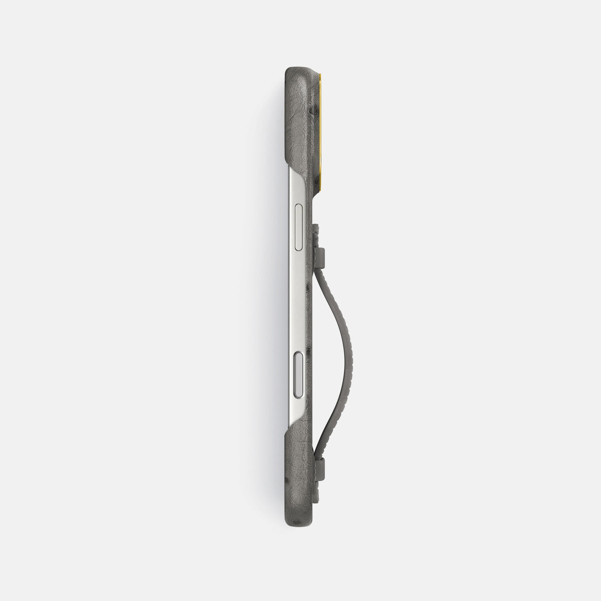 Center Handle For iPhone 18 Pro Max In Ostrich -2 | Grey-Gold