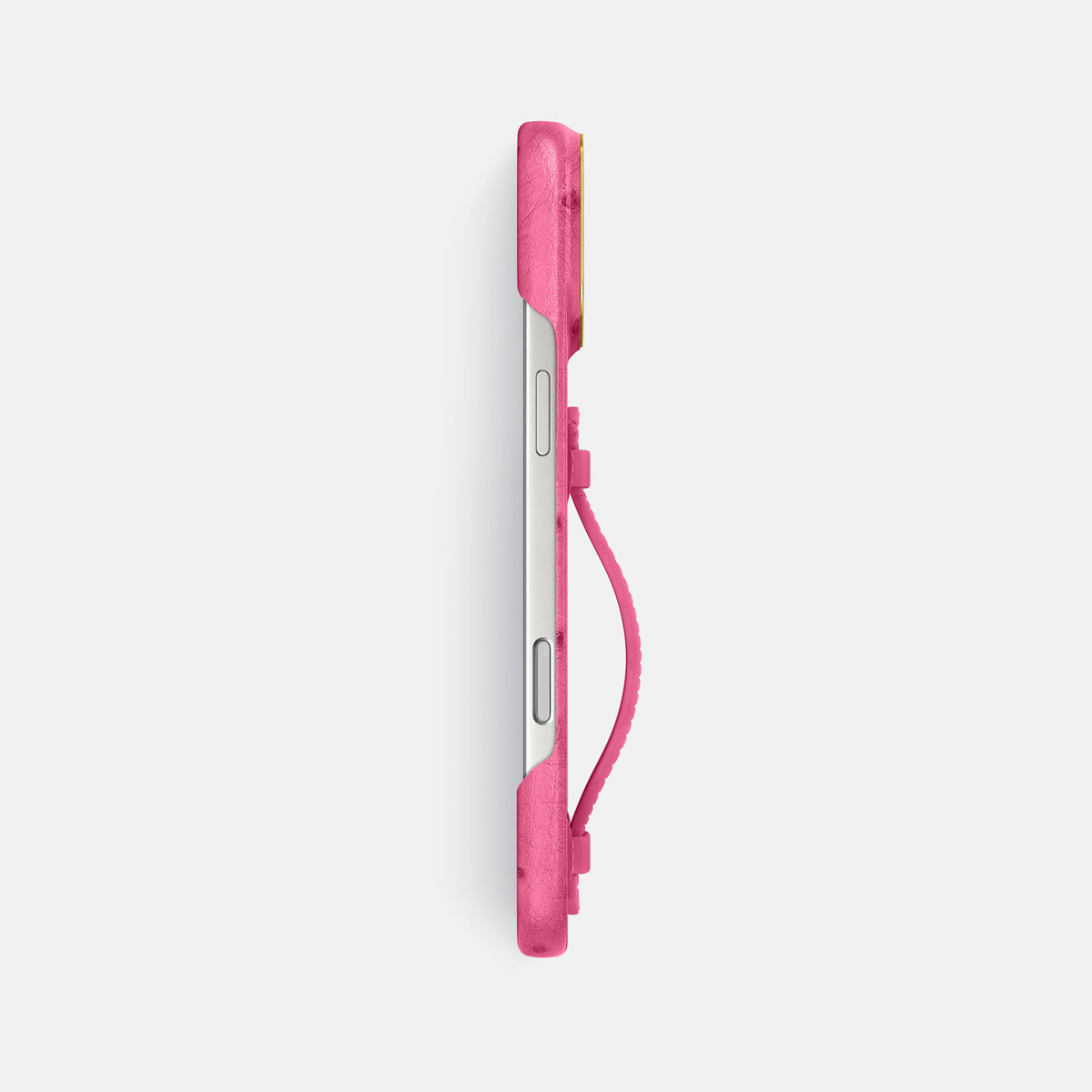 Center Handle For iPhone 18 Pro Max In Ostrich -2 | Pink-Gold