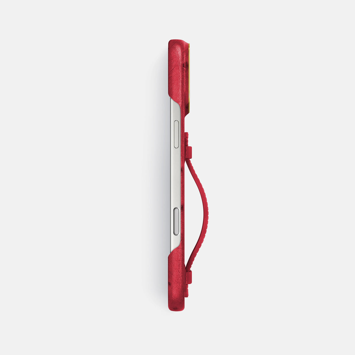 Center Handle For iPhone 18 Pro Max In Ostrich -2 | Red-Gold