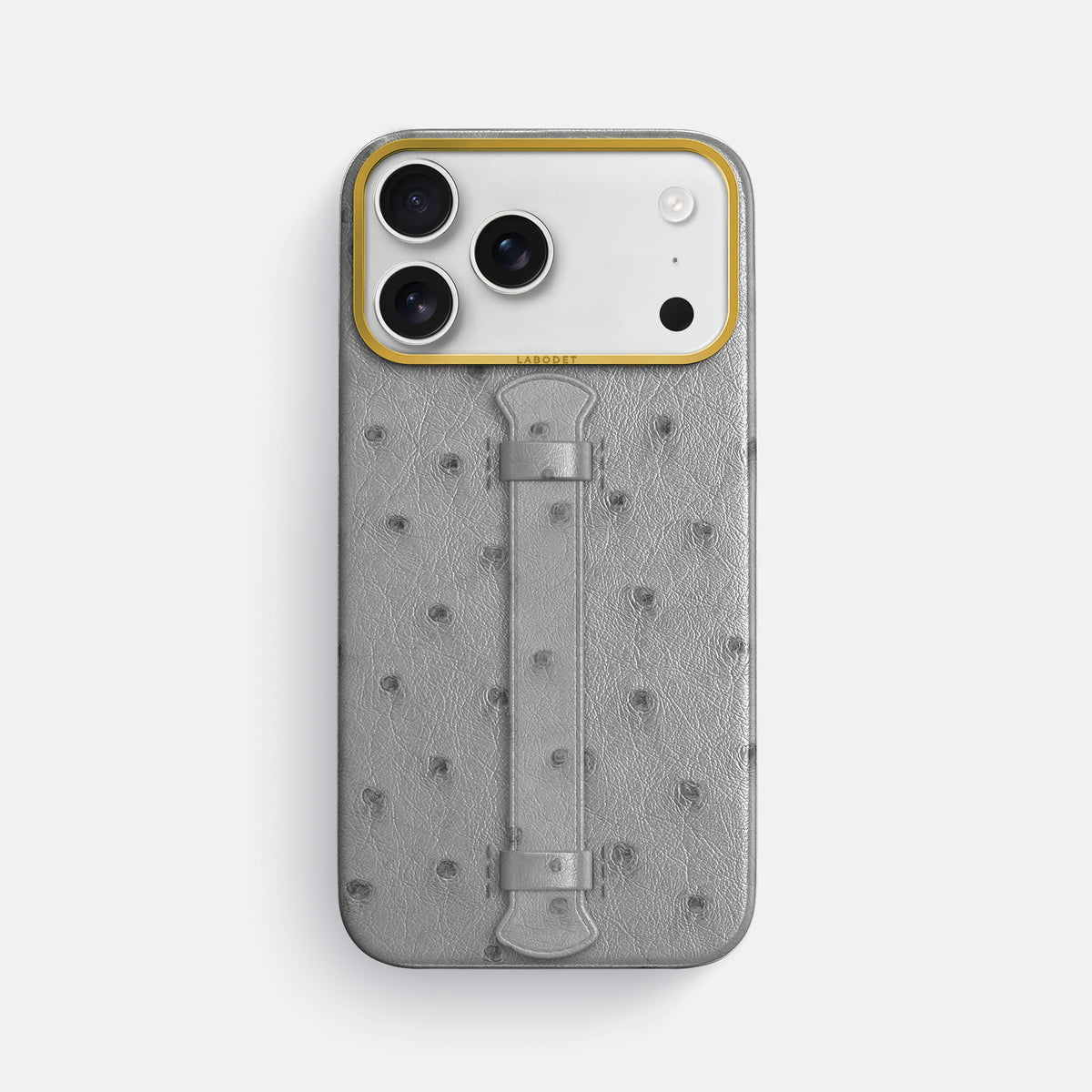Center Handle For iPhone 18 Pro Max In Ostrich -1 | Silver-Gold