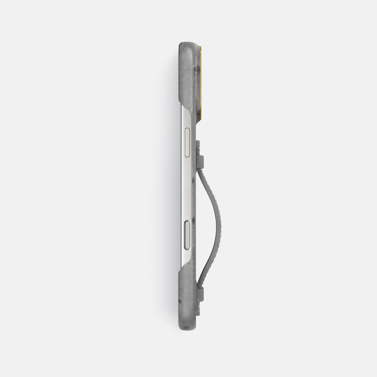 Center Handle For iPhone 18 Pro Max In Ostrich -2 | Silver-Gold