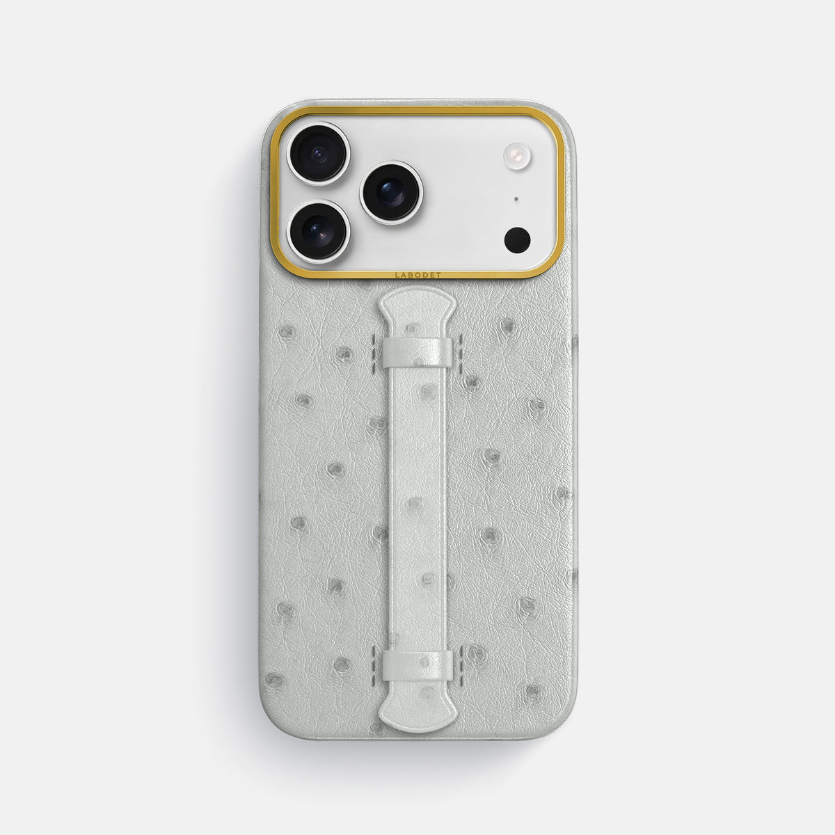 Center Handle For iPhone 18 Pro Max In Ostrich -1 | White-Gold
