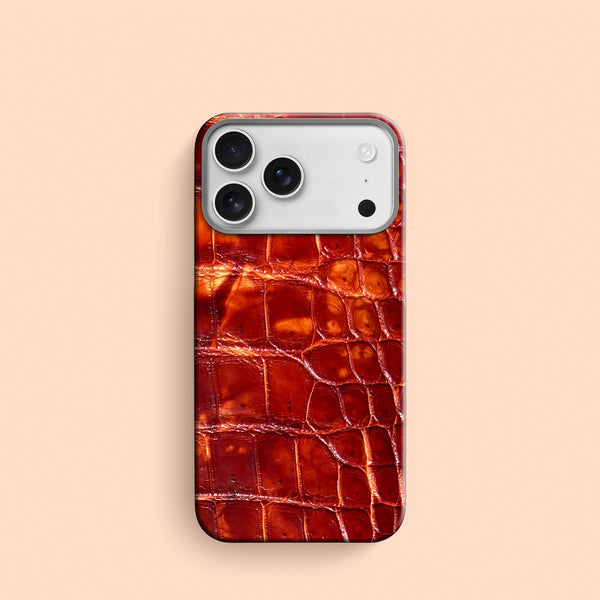 Classic Case 1/1 Red-Clay For iPhone 17 Pro In Alligator