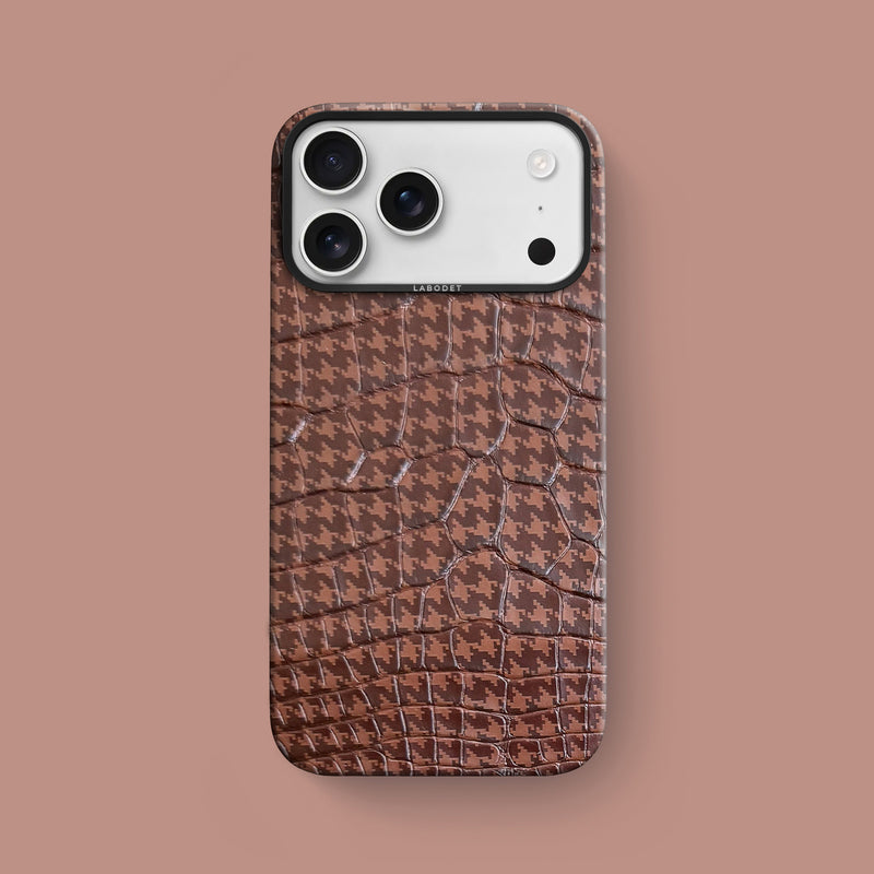 Tribute To Fashion iPhone 17 Pro Max Classic Case 1/1 Alligator with Black Metal -1 | Tribute-To-Fashion-Black