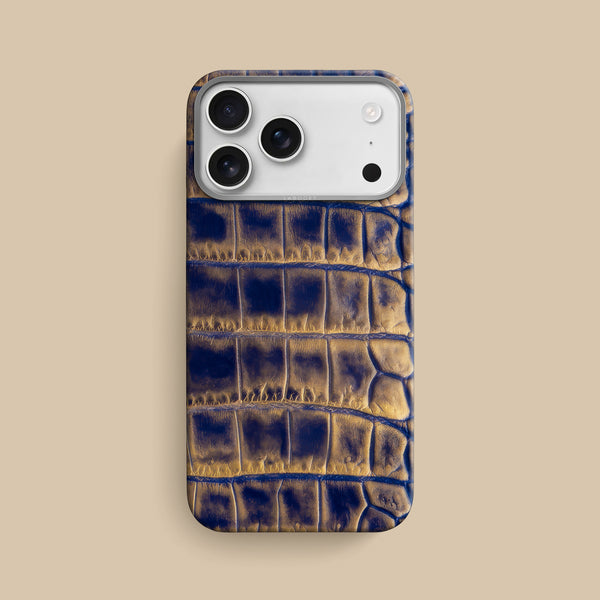 Classic Case 1/1 Golden-Blue For iPhone 17 Pro Max In Alligator