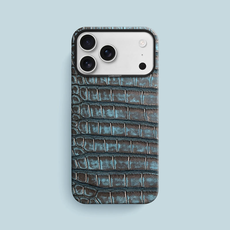 Nubuck-Abyss iPhone 17 Pro Max Classic Case 1/1 Alligator with Black Metal-1 | Nubuck-Abyss-Black
