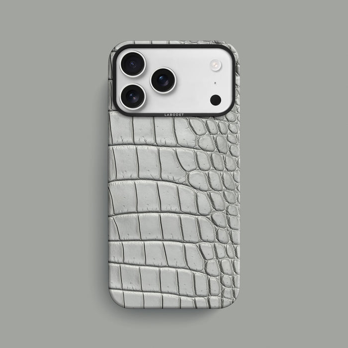 Grey-Mouse iPhone 17 Pro Max Classic Case 1/1 Alligator with Black Metal-1 | Grey-Mouse-Black