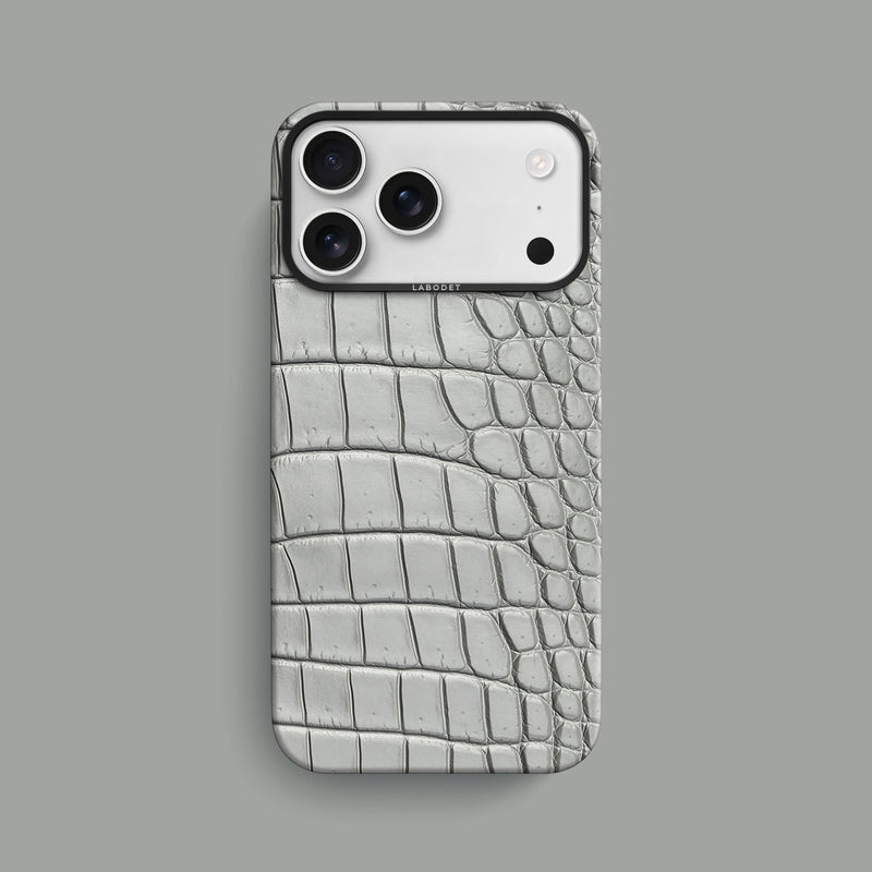 Grey-Mouse iPhone 17 Pro Max Classic Case 1/1 Alligator with Black Metal-1 | Grey-Mouse-Black