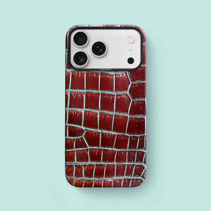 Clay Court iPhone 17 Pro Max Classic Case 1/1 Alligator with Black Metal -1 | Clay-Court-Black