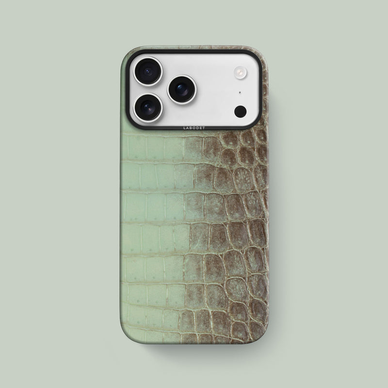 Pistacchio iPhone 17 Pro Max Classic Case 1/1 Himalayan Crocodile with Black Metal -1 | Pistacchio-Black