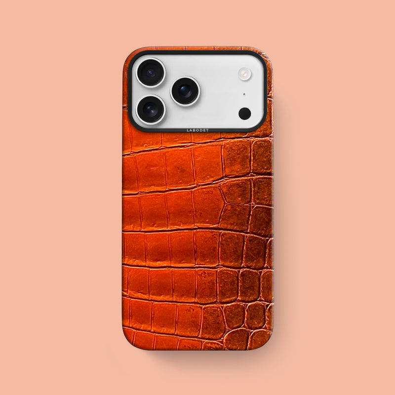 Mandarin iPhone 17 Pro Max Classic Case 1/1 Himalayan Crocodile with Black Metal -1 | Mandarin-Black