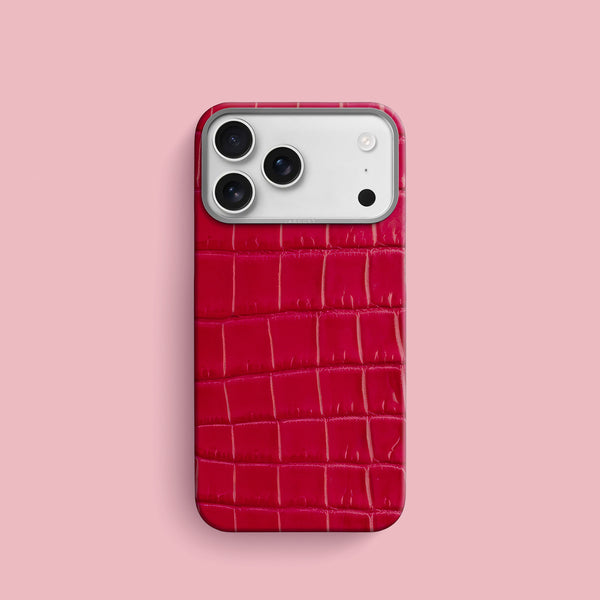 Classic Case 1/1 Lacquered-Pink For iPhone 17 Pro In Alligator